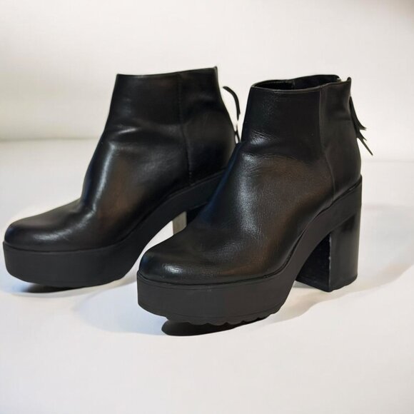 Bershka Dark Green Ankle Boots | Synthetic Leather | US 38 | Good - Picture 1 of 8